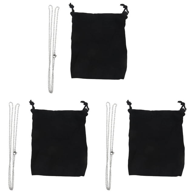 3X Cadena de Mujer de Joyeria, "O" Collar de Acero Inoxidable, Plata - 2 mm de - 65 cm de Longitud