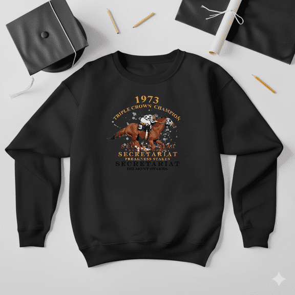 Triple Crown Secretariat 1973 Horse Racing Legend Retro Sweatshirt V41512, up to size 5XL