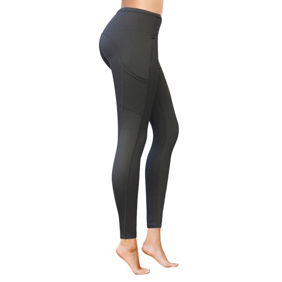 Leggings Confortables - Pantalons de Yoga Taille Haute Leggings d'Entraînement - Leggings Longueur Cheville pour Femmes avec Poches, Pantalons Doux Gainants Leggings d'Entraînement - Noir Pleine Longueur - m