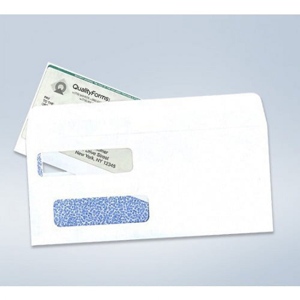 Next Day Labels Double Window Envelopes, 8-5/8" x 3-5/8", White, 500 Count