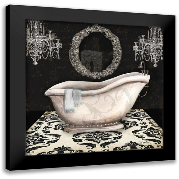 Tre Sorelle Studios 12x12 Black Modern Framed Museum Art Print Titled - Midnight Bath I
