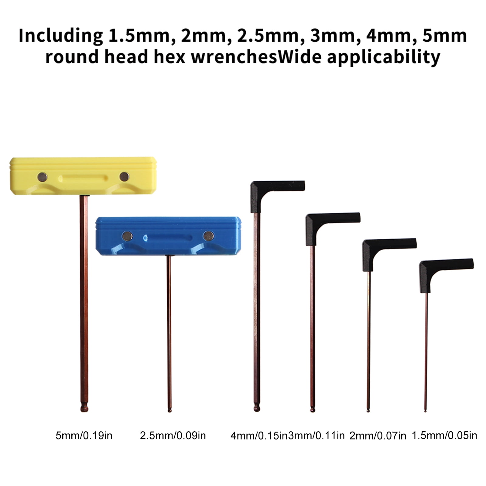 Allen Key Hand Tool Hexagon Set Long Type T-Handle Hexagon Key Wrench Round Head Hexagon Screwdriver for 3D Printer