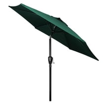 Simple Deluxe 7.5ft Patio Umbrella Outdoor Table Market Yard Umbrella with Push Button Tilt and Crank Lift, 6 Heavy-Duty Ribs for Patio, Garden and Deck Use, Green