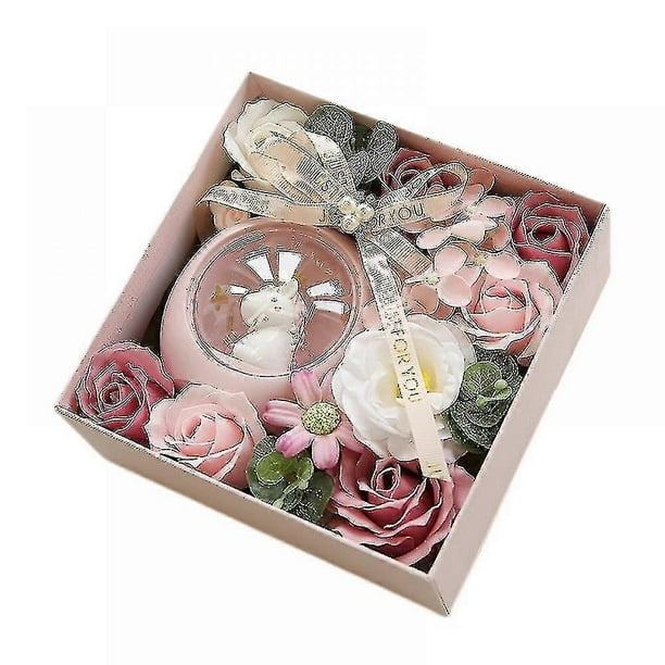 Pink Unicorn Window Rose Soap Flower Gift Box, Artificial Rose Flower Romantic Mother's Day Gift, Home Office Decoration Zs-yxt1569