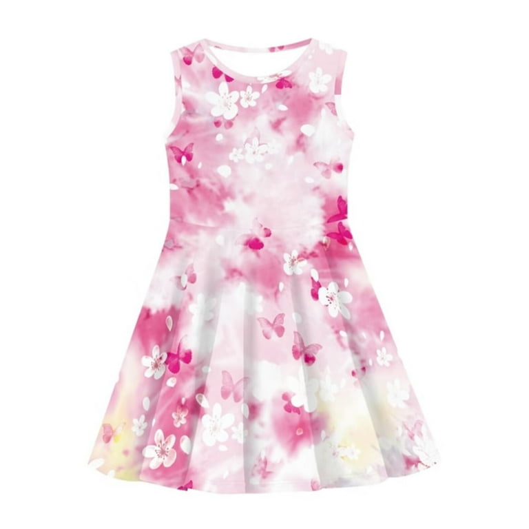 Elegant Tie-Dye Patterns Sleeveless A-Line Dress