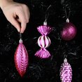 thumbnail image 2 of Fuchsia Christmas Ball Ornaments for Christams Decorations - 24 Pieces Xmas Tree Shatterproof Ornaments with Hanging Loop for Holiday and Party Decoration (Combo of 8 Ball and Shaped Styles), 2 of 8