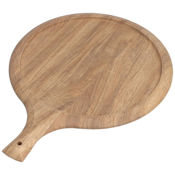 Uadme Assiette à Pizza en Bois, Planche à Pizza Ronde avec poignée Assiette à Pain en Bois Durable Plateau de Service à Pizza Pratique pour Placer des collations de Pizza Fruits Fromage Légumes