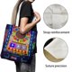 thumbnail image 3 of Rock Paper Scissors Bolso de tela con estampado de lienzo para mujer, bolsa de compras reutilizable y estética, con cremallera interior, regalo para mujer,38*45cm., 3 of 6