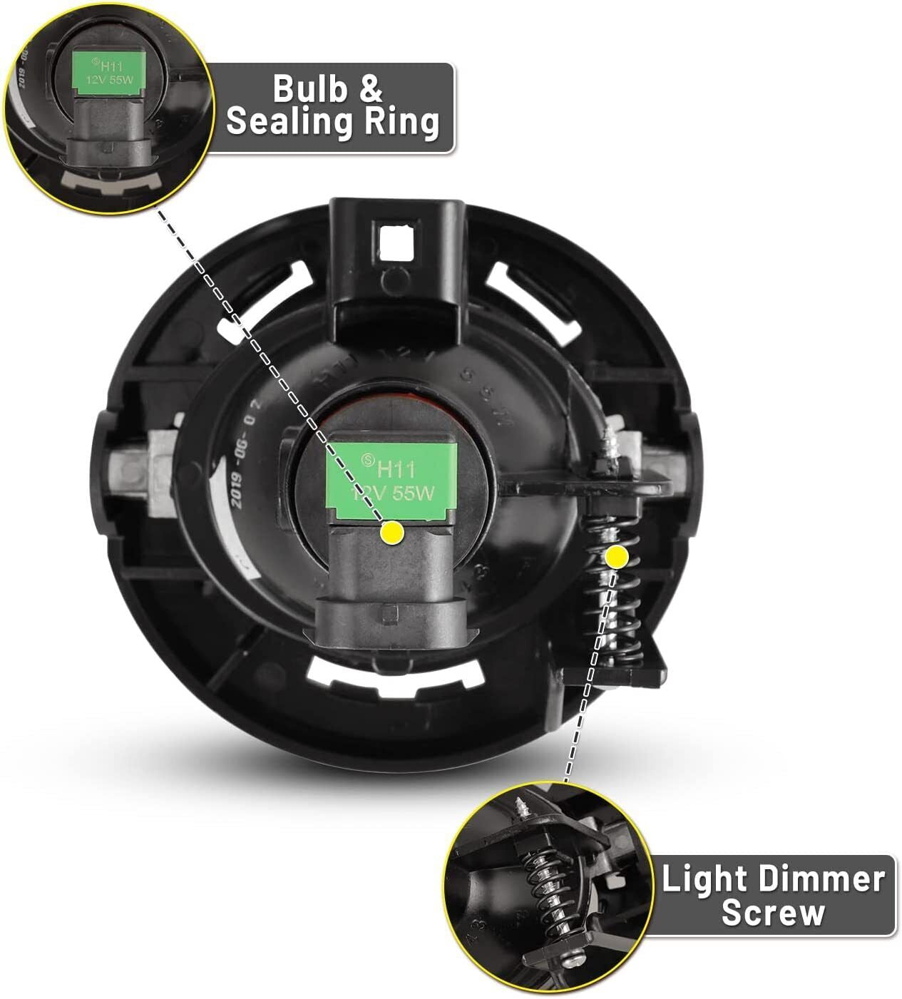 Compatible For 2014-2021 Jeep Grand Cherokee Pair Front Fog Lights Lamps Assembly Clear Lens