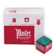 Master Billiard Premium Pool Cue Chalk - 1 Dozen - Made in the USA - Forest
