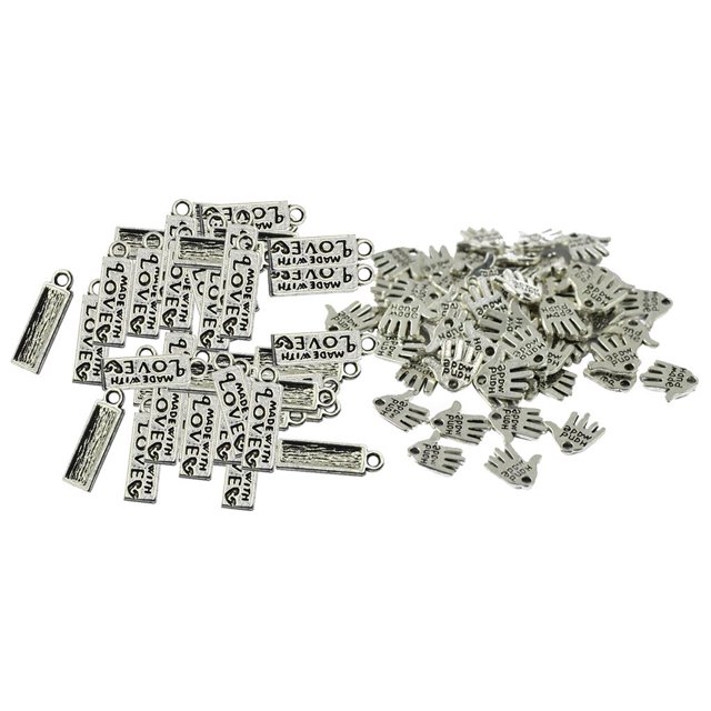 Colgante de rectángulo de mano tibetano de plata de 100 piezas para artesanía de fabricación de Fernando colgante de plata con dije tibetano