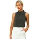 thumbnail image 1 of Blusa de verano casual sin mangas con volantes y cuello simulado con volantes para mujer Gris Oscuro XS, 1 of 5