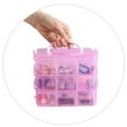 thumbnail image 6 of TRIANU 3 Layers 18 Grids Detachable Desktop Storage Box, Plastic Storage Box Jewelry Organizer Holder for Small Objects, Pink, 5.9*5.9*5.11 inch, 6 of 6