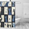 thumbnail image 2 of Yayeee Shower Curtain with Hooks 72"x72" Waterproof Fabric Bathroom Hanging Decor, Black and Blue Cat, 2 of 5