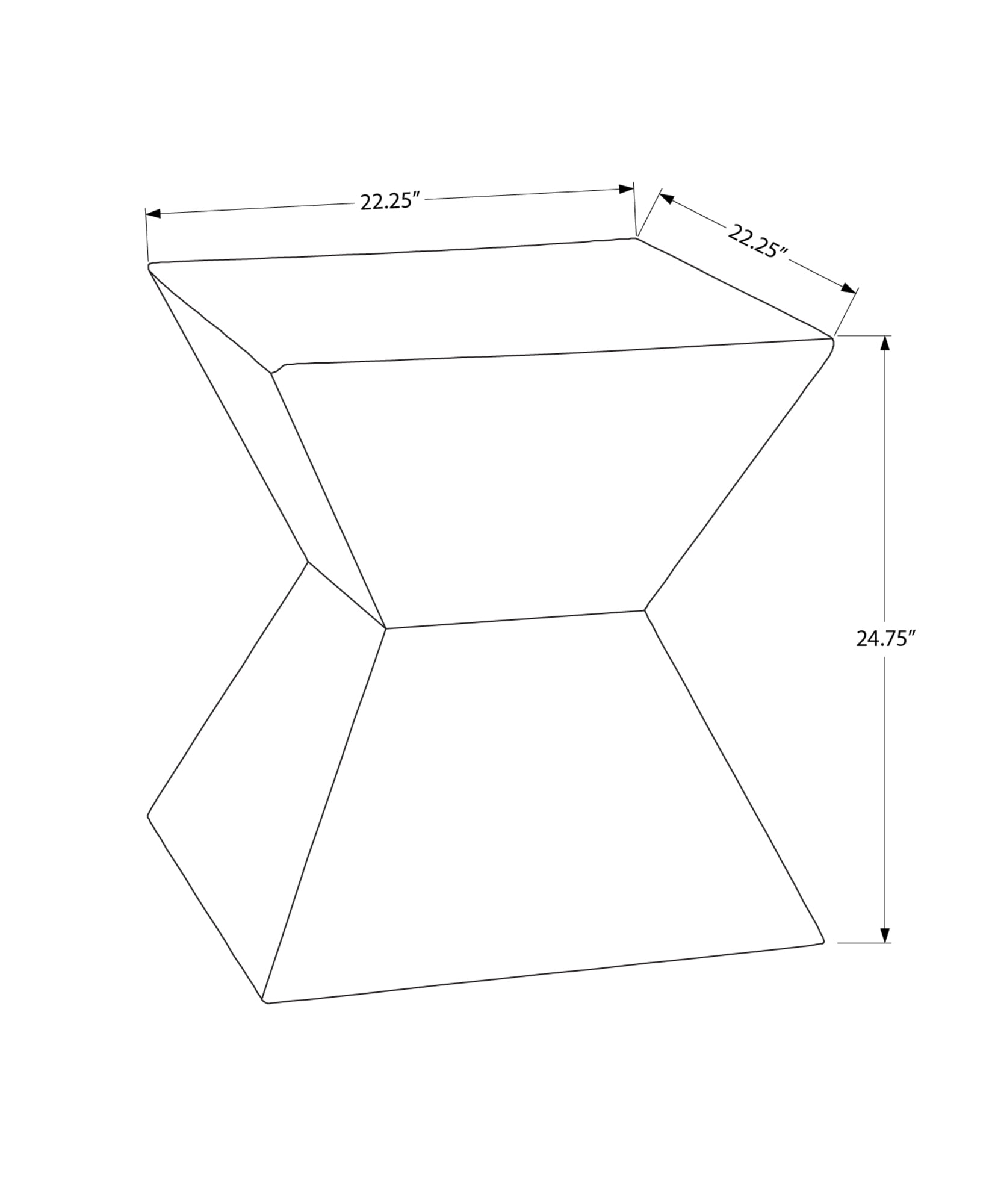 Monarch Specialties - Table D'Appoint, 25"H, Intérieur Ou Extérieur, Table D'Appoint, Bout, Table De Nuit, Chambre À Coucher, Salon, Noix, Contemporain, Moderne