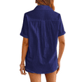 thumbnail image 5 of Fantaslook Womens Button Down Shirts Lapel Short Sleeve Shirt Collared Pocketed Casual Blouses Summer Tops, 5 of 10