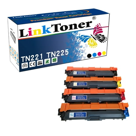 LinkToner Tn225 Brother Compatible Toner Cartridges for Brother Tn221 Tn-225 4 Color BCMY Laser Printer