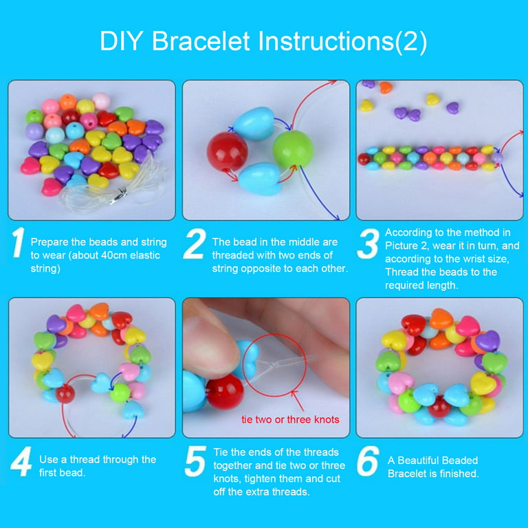 Carevas Bead Bracelet Making Kit with Mixed Color Letter Fish Star