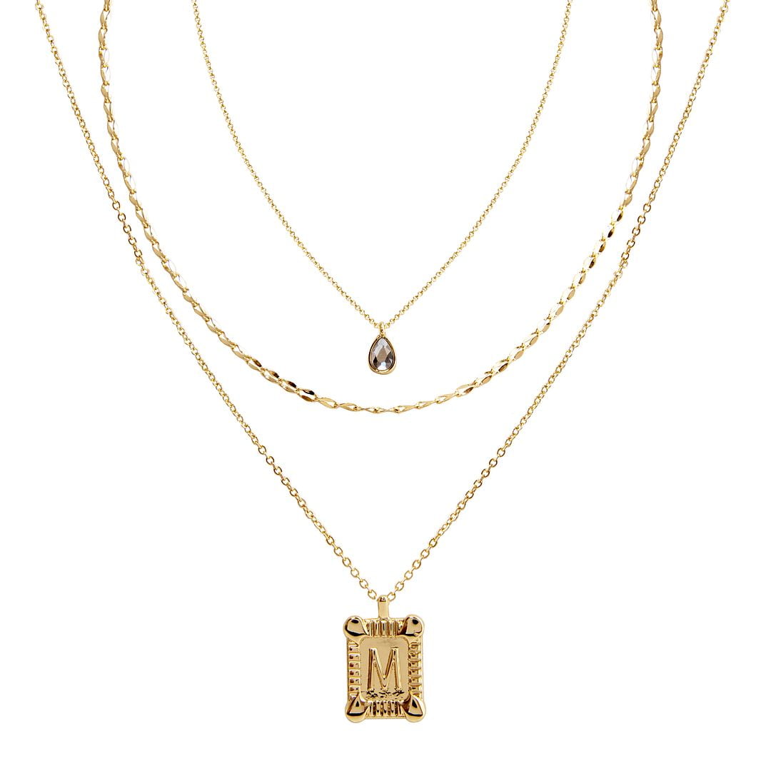 Gold Pendant Necklace Set 