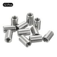thumbnail image 3 of Uxcell 12 Pack M4 Round Connector Nuts, 304 Stainless Steel Coupling Nut 10mm/0.39" Length Sleeve Rod Bar Stud Nut for Bracket, M4x10x6mm, 3 of 6
