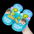 thumbnail image 2 of LNMQLPDBS Toddler Girl Sandals Cute Childrens Cartoon Flash Jelly Slippers Summer Soft Sole Non-Slip Open Toe Flat Sandals for Indoor and Outdoor Trendy Slippers for Kids Blue 5.5-6 Years, 2 of 5