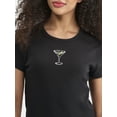 thumbnail image 5 of Cactus and Pearl Women’s Martini Graphic Tee with Short Sleeves, Sizes XXS-XXL, 5 of 6