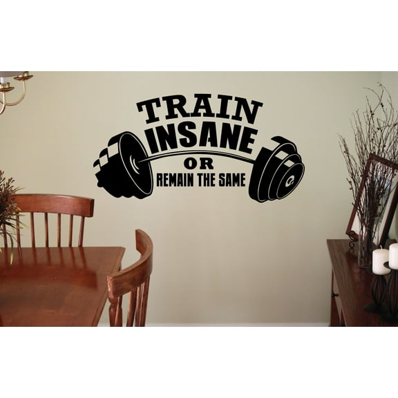 Train Insane OR Remain The Same Fitness Training Silhouette Motivation Inspirational Fitness Healthy Life Style Wall Art Vinyl Sticker Decal Home Décor Work Out Gym Room Bedroom Size (27x30 inch)