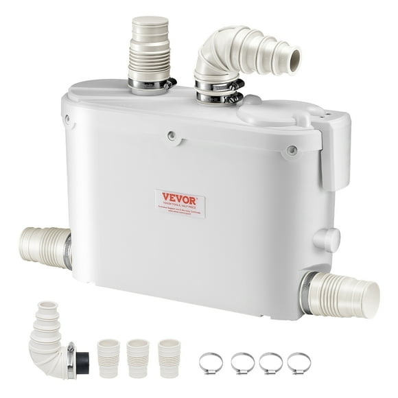 VEVOR Pompe de Macerator 500W Débit 29 GPM Pompe de Levage de Tête 26 Pieds pour Cuisine sous-Sol Évier