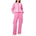 thumbnail image 3 of LEKODE Workout Hoodies for Women Baggy Hoodie Sweatpants and Hoodie Set for Women Top Long Sleeve Womens Tops Women’s Tops for Women Long Sleeve Pink 3XL, 3 of 6