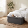 thumbnail image 5 of Nordic Hygge 43-Inch Folding Storage Ottoman Bench, Dark Gray, 5 of 7