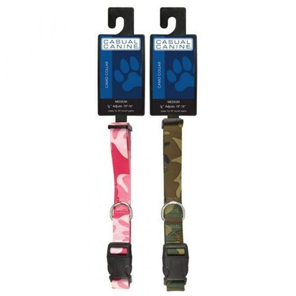 Casual Canine ZA6741 14 75 14-20 Po Collier pour Chien Camo&44; Rose