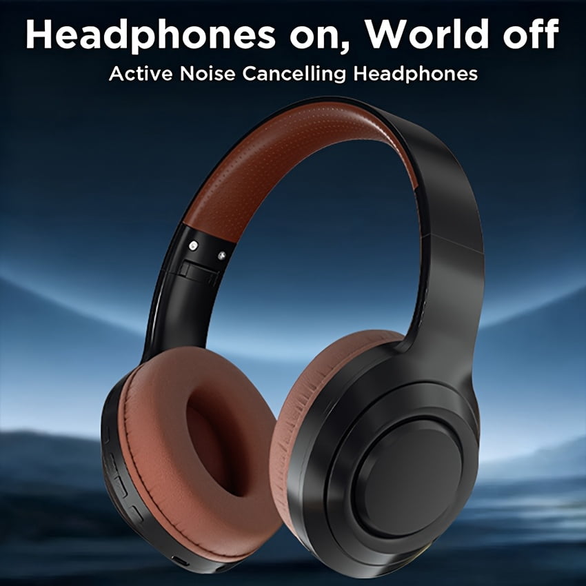 Active Noise-cancelling Wireless Headphones with Rich Bass,Clear Calls,High-definition Over-ear Headphones,Built-in Microphone,Bass,46 Hours Playback Time,HiFi Stereo Foldable Lightweight Headphones