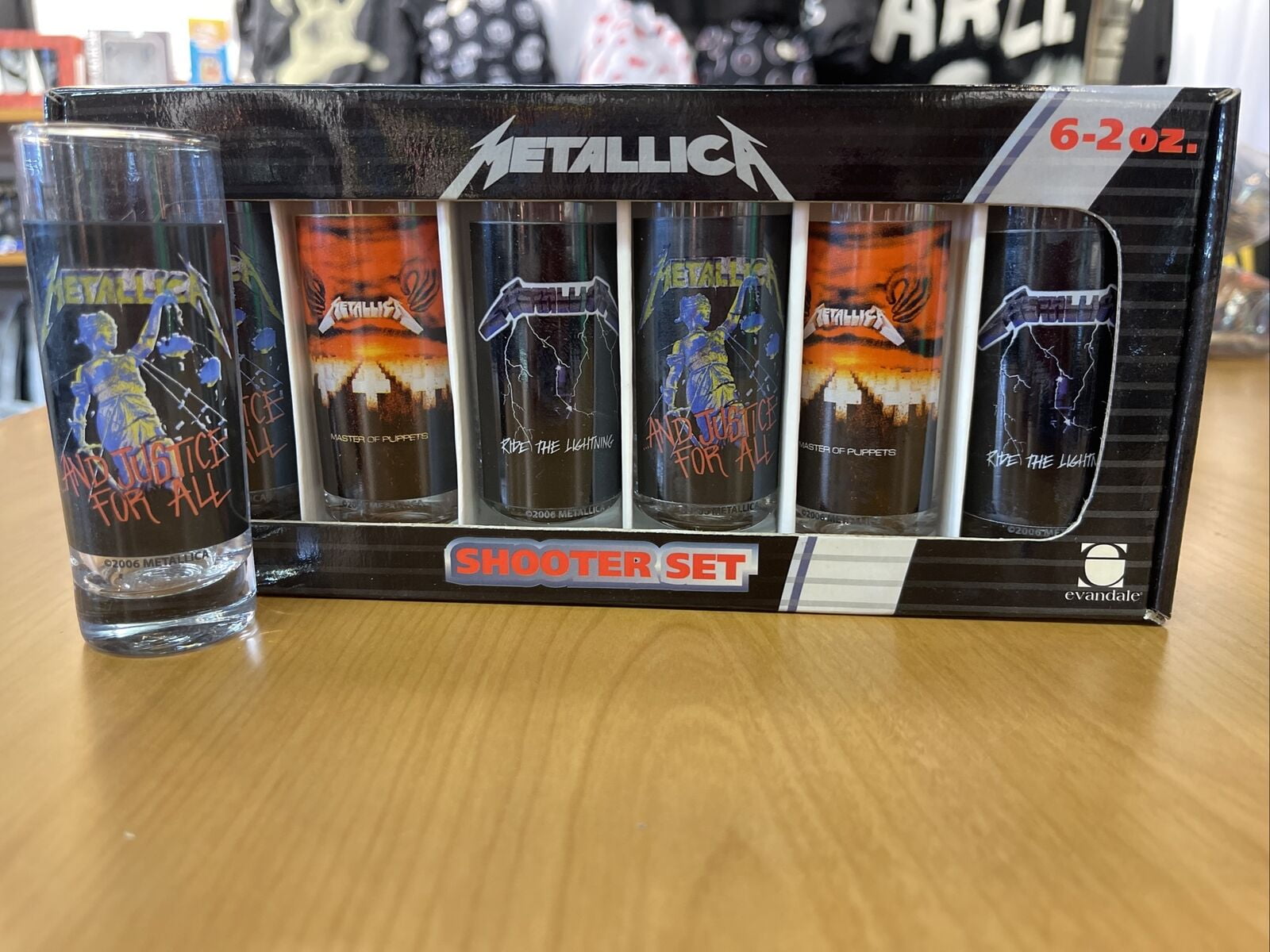 METALLICA Set Of 6 2 Oz.Shot Glasses. New In A Box. RARE!