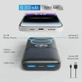thumbnail image 2 of Pocket Juice Wireless Pro, 10,000mAh Portable Power Bank with Wireless Charging, USB, and Built-in Lightning and USB-C Cables, Black, 2 of 7