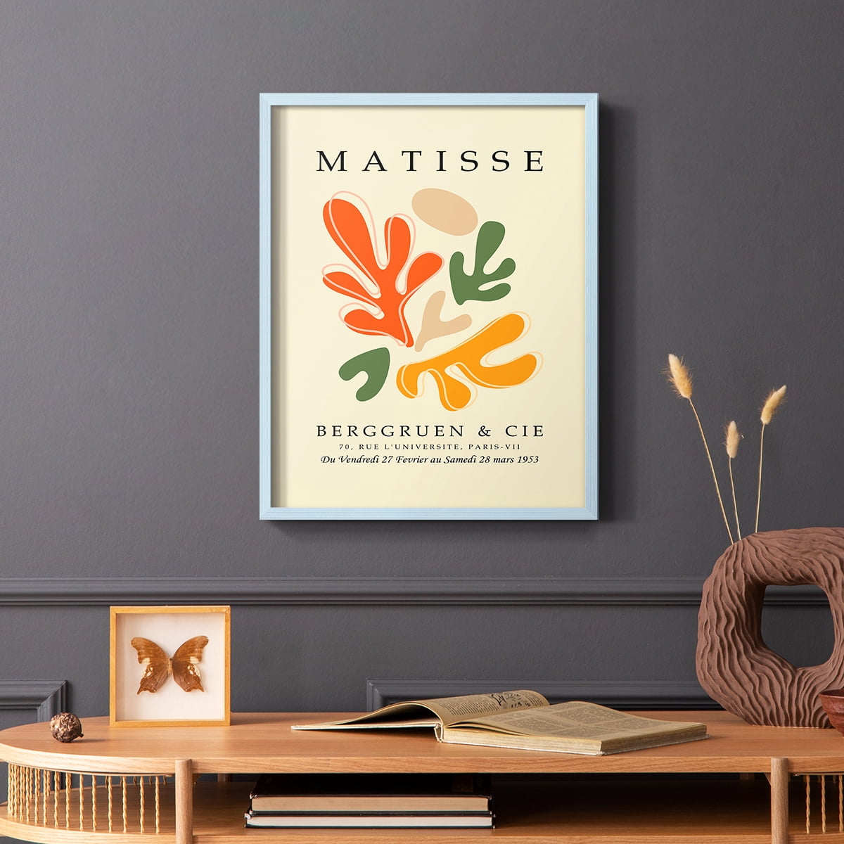 Matisse CCCXXXVIII in Blue Solid Wood 8 x 10 Framed Print