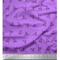 thumbnail image 1 of Soimoi Purple Georgette Viscose Fabric set square & scale Hardware Print Fabric by the Yard 42 Inch Wide, 1 of 5