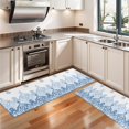 thumbnail image 3 of Kitchen Rugs Sets Of 2,Blue Ethnic Floral Border Pattern Anti Fatigue Kitchen Mat Rugs Non Slip Washable,Decorative Kitchen Floor Mats for Kitchen,Sink,Laundry,17"X47", 3 of 5