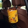 thumbnail image 5 of Wukai Bees on Hive Honeycomb Print Car Trash Can - Easy to Clean Hanging Garbage Bin - Removable Liner - Leak-Car Garbage Can - Waterproof Trash Can for Car and SUV, 5 of 7