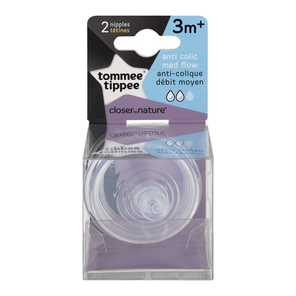 Tommee Tippee Closer to Nature Anti Colic Nipples 3m+ - 2 CT