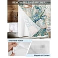 thumbnail image 3 of No Hook Cloth Fabric Shower Curtain with Snap in Liner, Teal Coastal Crab Waterproof Shower Curtains Set with See Through Top Window, Vintage Summer Beach Nautical Coral Bath Curtains Shower 36"x78", 3 of 6