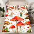 thumbnail image 2 of jejeloiu Cartoon Mushroom Twin Sheet Sets,Tropical Botanical Plant Twin Fitted Sheet,Red White Flat Sheet For Girls Teens,Ultra Soft Home Decor,3-Piece, 2 of 7