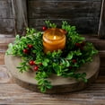 thumbnail image 6 of Christmas Candle Rings Wreath 2.95 Inner, Mini Xmas Greenery Wreath with Artificial Red Berries, Candle Ring Holder for Table Napkin Cup Decor, Holiday Home Kitchen Cabinet Centerpiece, 1 Pcs, 6 of 7