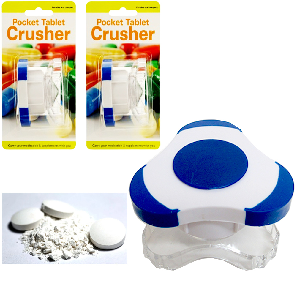 2 X Pill Crusher Tablet Grinder Medicine Cutter Durable Plastic Grind