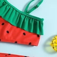 thumbnail image 4 of WIBACKER Watermelon Baby Girls Cropped 2-Piece Swimsuits Toddler 1-Shoulder Tankini with UPF50+, 4 of 9