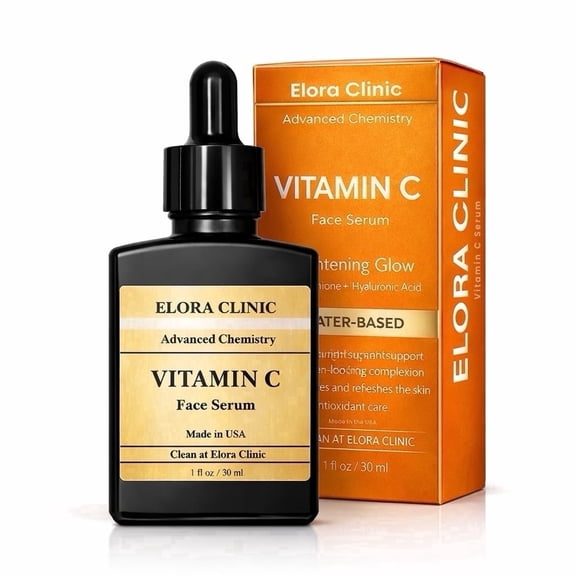 Elora Clinic Vitamin C Serum with Hyaluronic Acid– brightening and pore minimizer – Advanced Vitamin c with glow and hydration