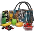 thumbnail image 3 of Disketp Coffee-Drinking Skull Bolsa Térmica Estampada, Bolsa Térmica Aislante para Almuerzo, Playa y Campamento, 3 of 6