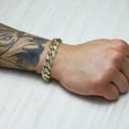 thumbnail image 3 of Nuragold 10k Real Yellow Gold Royal Monaco 13mm Miami Cuban Diamond Cut Pave Link Bracelet (8"-9") Two Tone Italian Jewelry for Men, 3 of 8