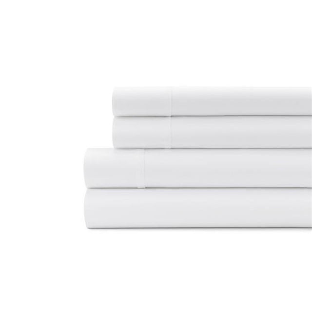 0361129290 300 Thread Count Solid Sateen Sheet Set White - King