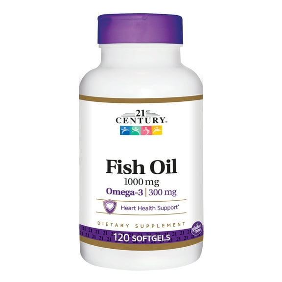 21st Century Omega-3 Fish Oil 1000 mg Softgels 120 Soft Gels