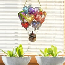 Hot Air Balloon Solar Lantern with Flickering Flame Light Outdoor Solar Hanging Lights - Acrylic Waterproof for Garden Yard Farmhouse Patio Pathway Christmas Decoration